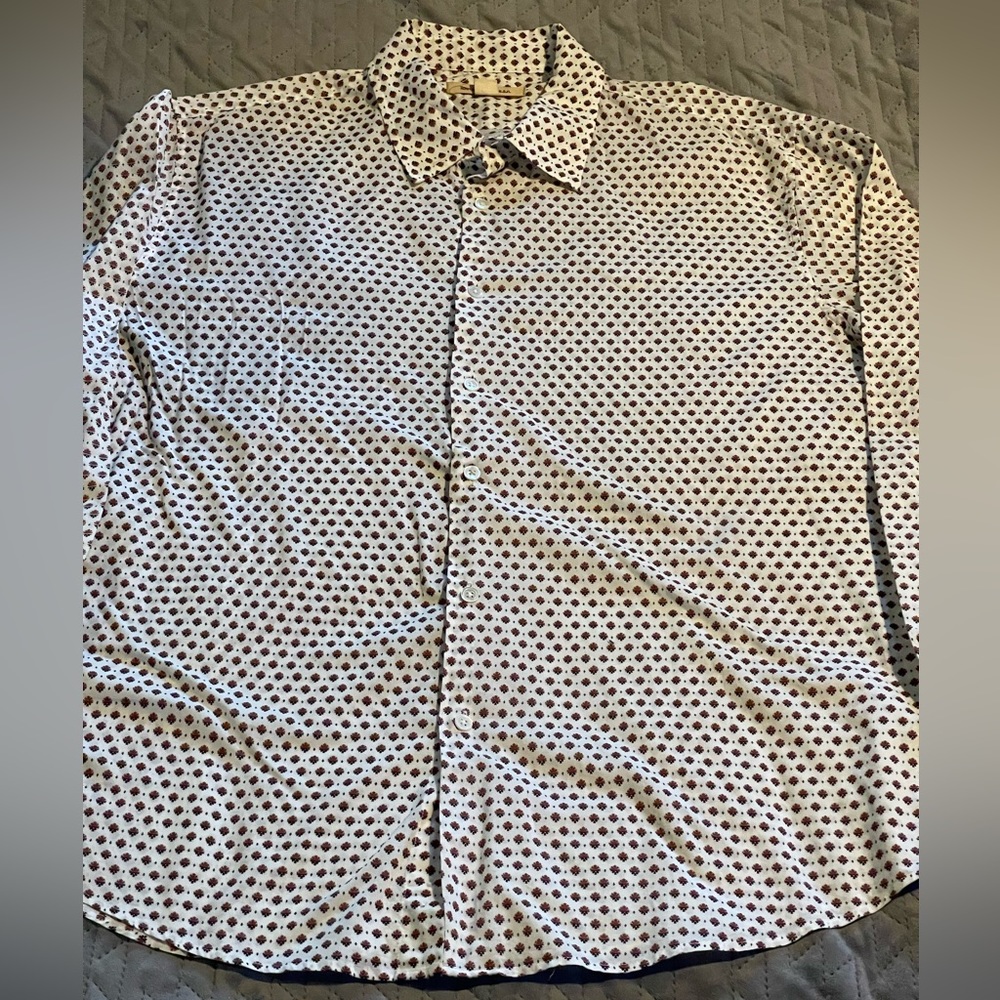John Varvatos l/s‎ button up shirt mens size XL pre-owned condition